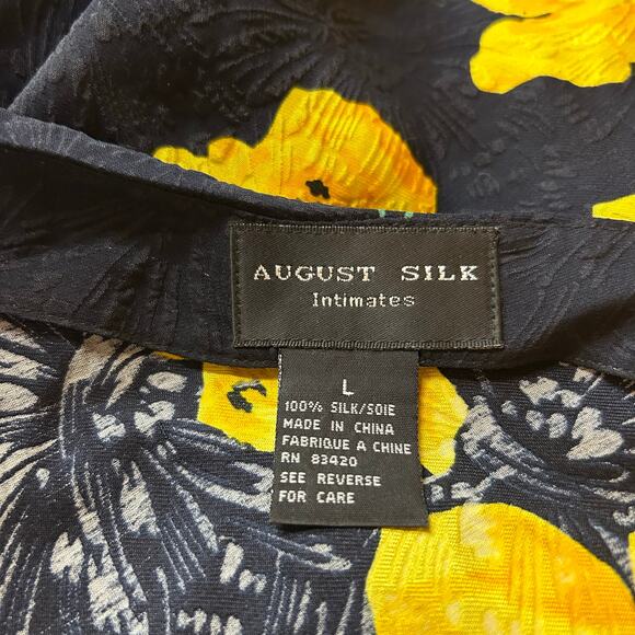 Vtg Y2K Silk Cami Tank Sz Large Black Yellow Floral Cottage Whimsigoth Coquette - Picture 2 of 4